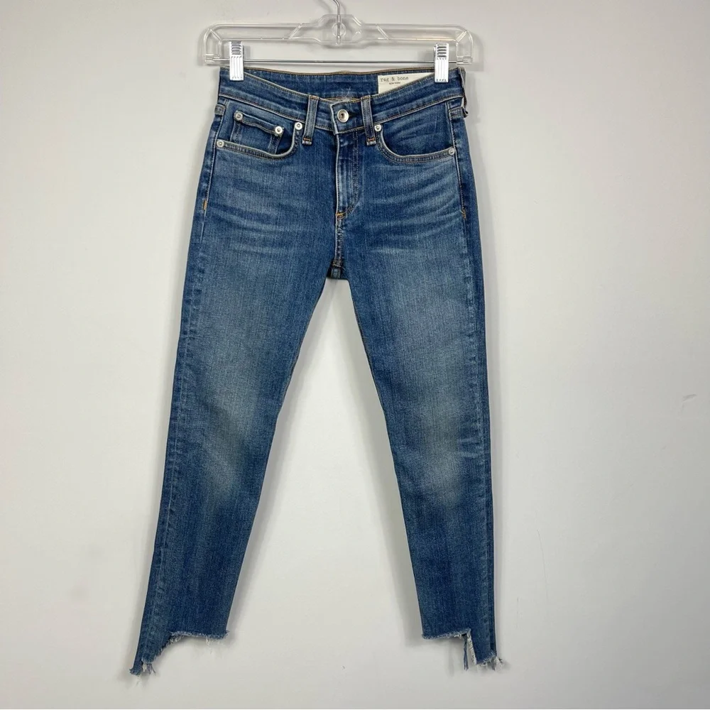 RAG & BONE Jeans Cate Step Hem Mid Rise Ankle Skinny in Hampton Size 24 - Picture 4 of 16